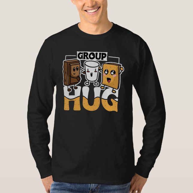 Group Hug Smores Camping Marshmallow Design for Ca T-Shirt (Front)
