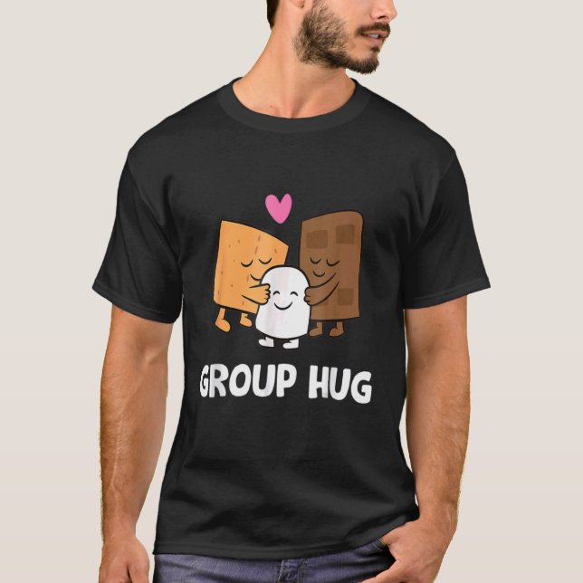 Group Hug  Smores Chocolate Marshmallow Camping T-Shirt (Front)
