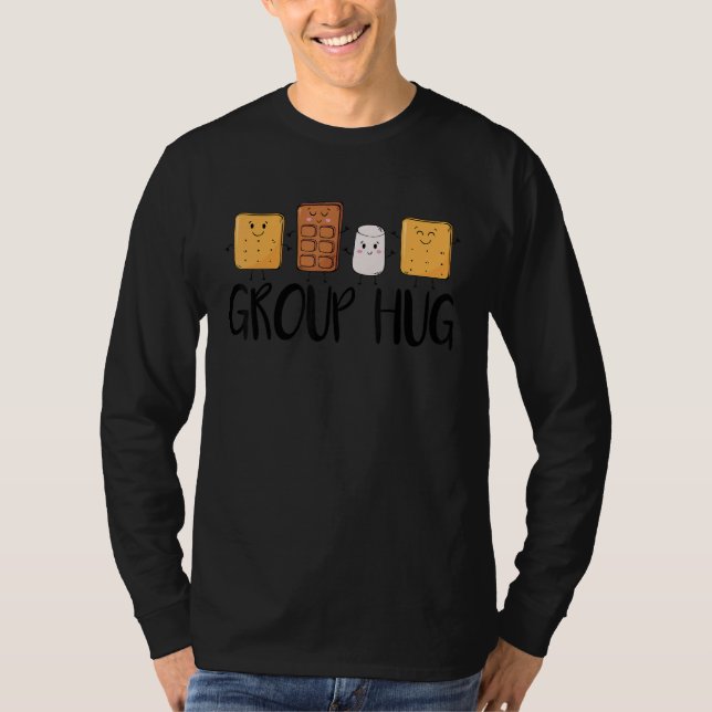 Group Hug S'mores Marshmallow Camping Campfire Smo T-Shirt (Front)