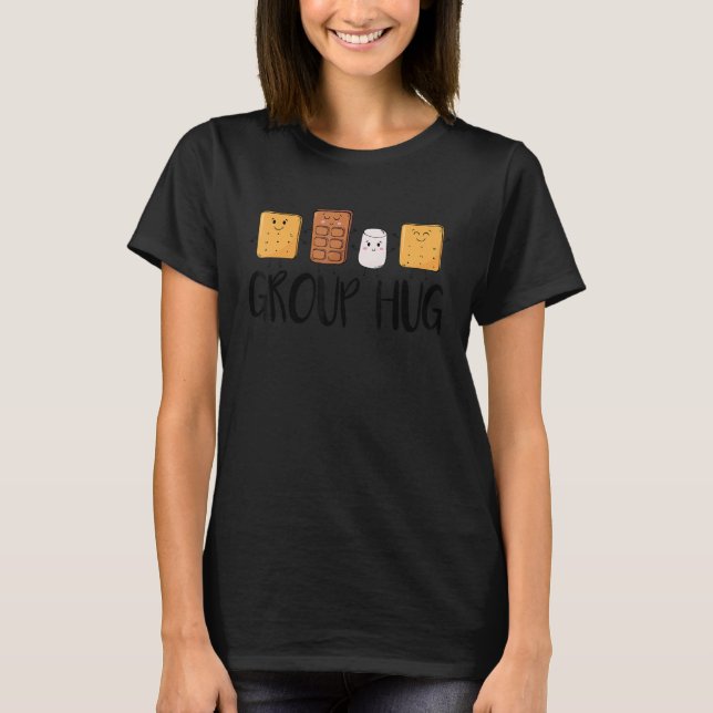 Group Hug S'mores Marshmallow Camping Campfire Smo T-Shirt (Front)
