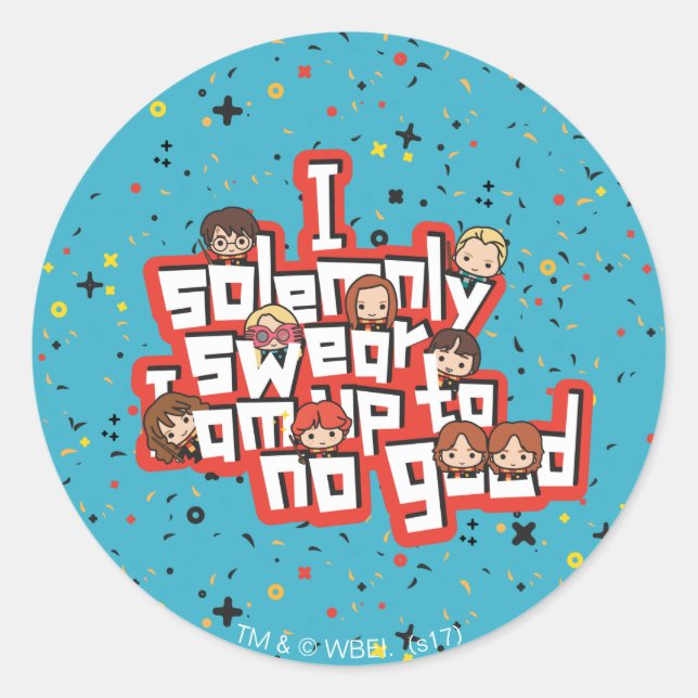 Group "I SOLEMNLY SWEAR THAT I AM UP TO NO GOOD™" Classic Round Sticker (Front)