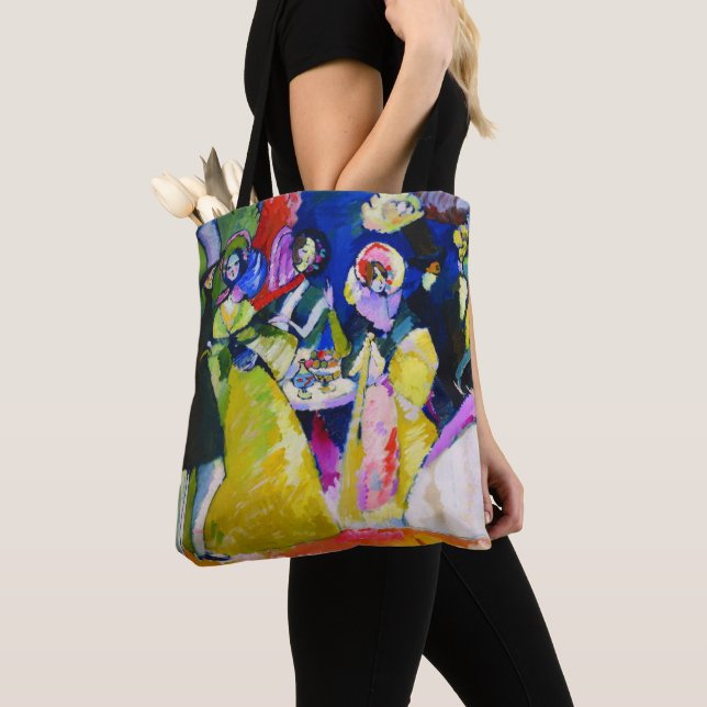 Group in Crinolines by Wassily Kandinsky Tote Bag (Close Up)