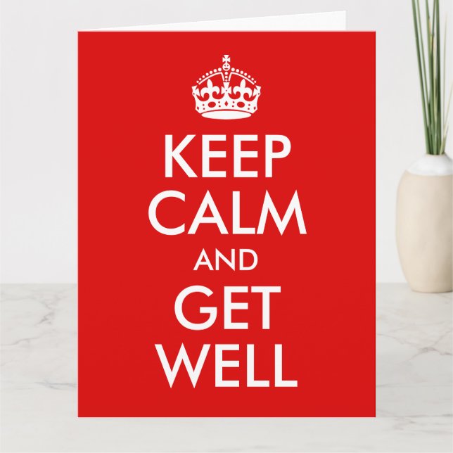 Group Keep Calm and Get Well Card (Front)