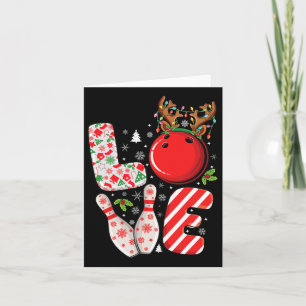 Group Matching Xmas Bowling Ball And Pins Christma Card