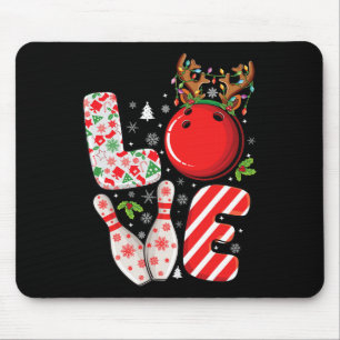 Group matching xmas Bowling ball and pins Christma Mouse Pad