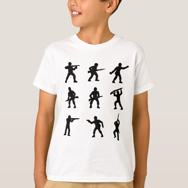 Group of Army Men T-Shirt in Black (Front)