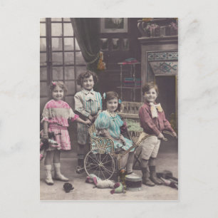 Group of Children Vintage Christmas postcard