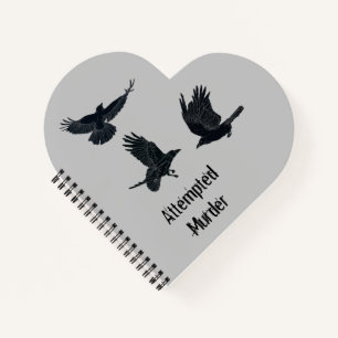 Group of Crows Murder Birds Black Silhouette Notebook