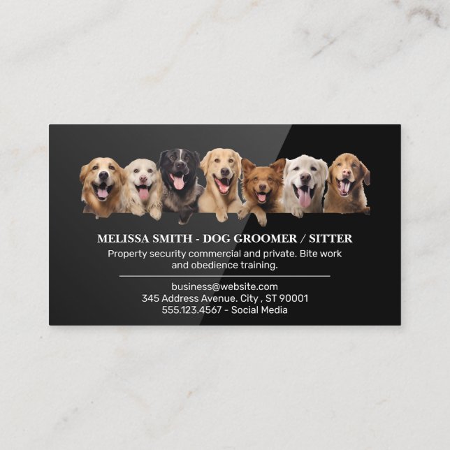 Group of Dogs Business Card (Back)