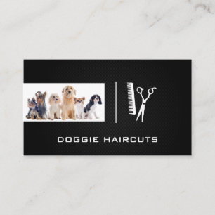 Group of Dogs Scissors and Comb Business Card