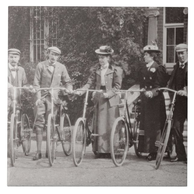 Group of Edwardian bicyclists, early 1900s (b/w ph Tile (Front)