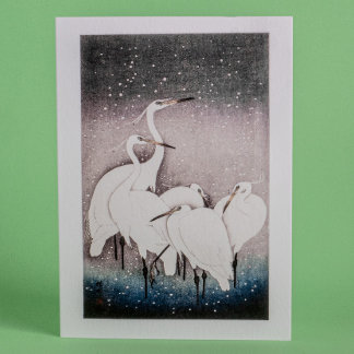 Group of Egrets - traditional Japanese Card