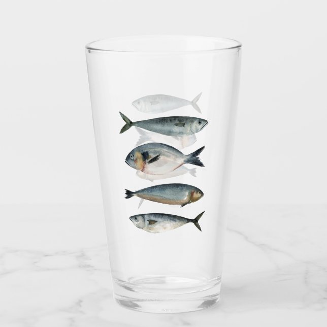 Group of Four Fish Glass (Front)