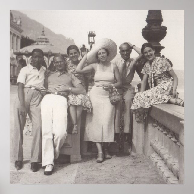 Group of friends in Cannes, 1930s Poster (Front)