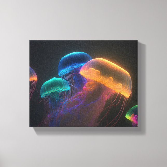  Group of glowing neon Canvas Print (Front)