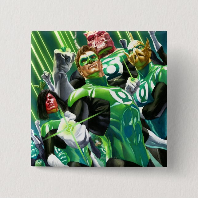Group of Green Lanterns 15 Cm Square Badge (Front)