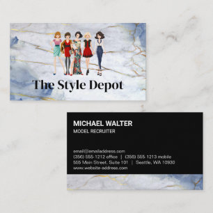 Group of Models Wearing Different Clothing Styles Business Card