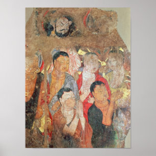 Group of monks and Buddha Poster