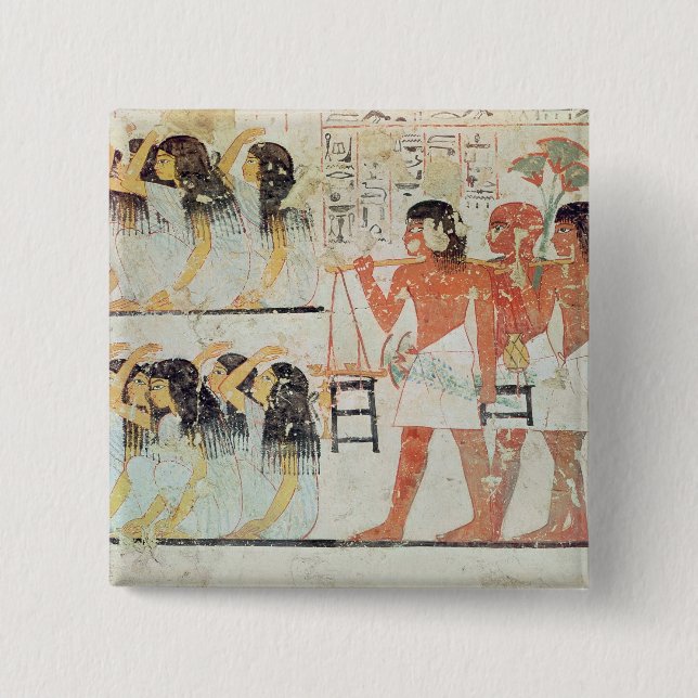 Group of mourners in the funeral procession 15 cm square badge (Front)