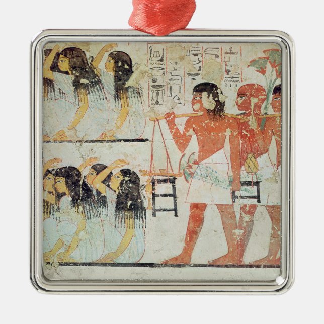 Group of mourners in the funeral procession metal tree decoration (Front)