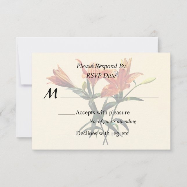 Group of Orange Lilies RSVP Card (Front)
