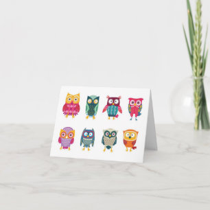 Group of Owls Custom Note Card
