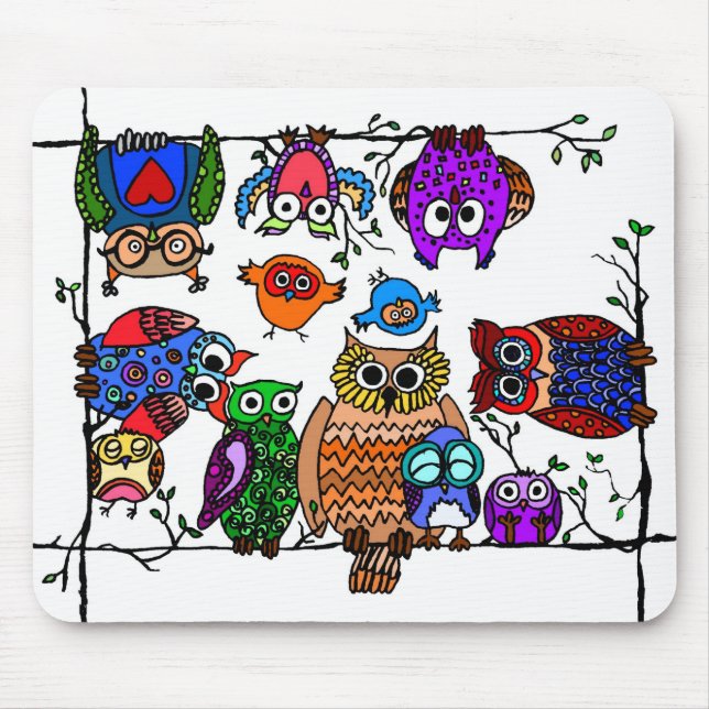 Group of Owls Mouse Pad (Front)