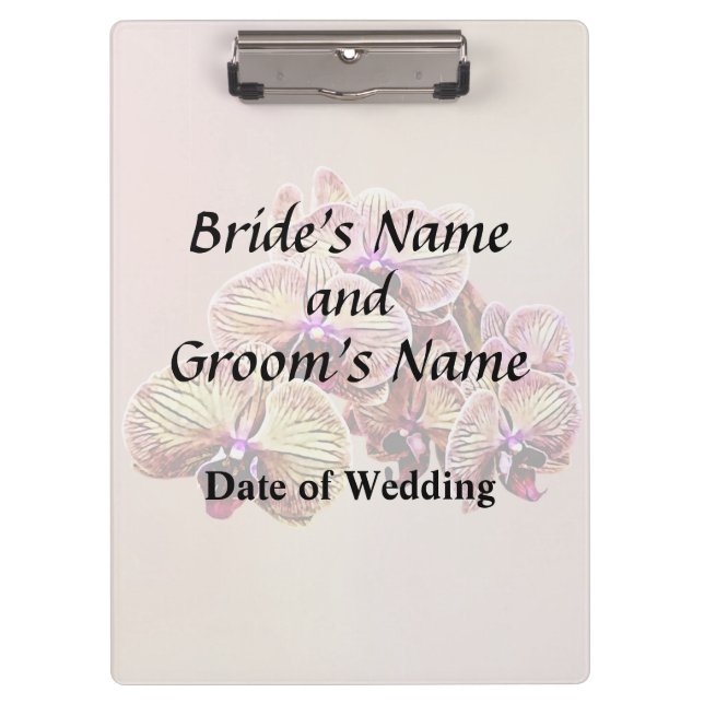 Group of Phalaenopsis Orchids Wedding Products Clipboard (Front)