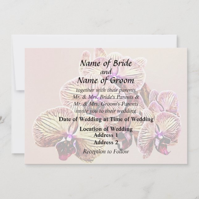 Group of Phalaenopsis Orchids Wedding Products Invitation (Front)