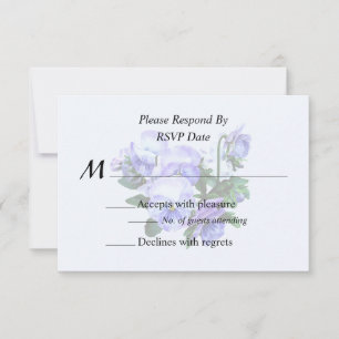 Group of Purple Pansies and Leaves Wedding Product RSVP Card