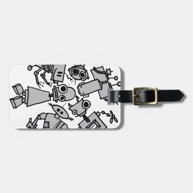 Group of robots luggage tag (Front Horizontal)