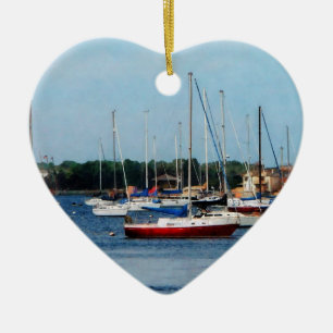 Group of Sailboats Newport RI Ceramic Tree Decoration