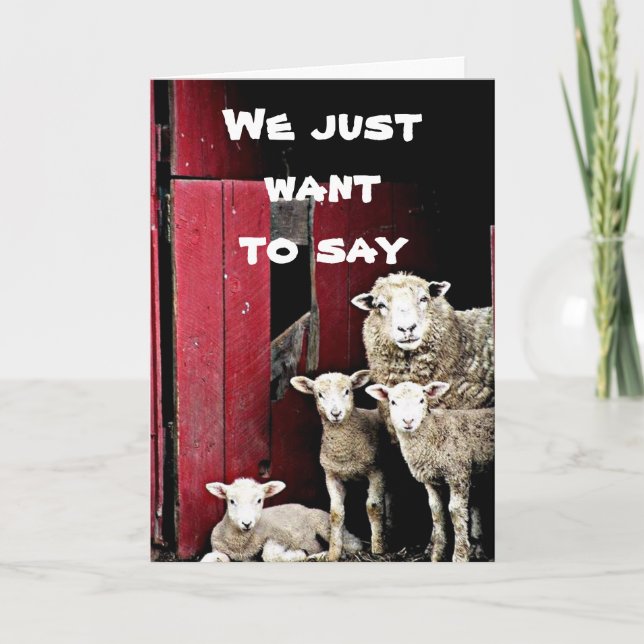 "GROUP OF SHEEP" WISH YOU "HAPPY BIRTHDAY" CARD (Front)