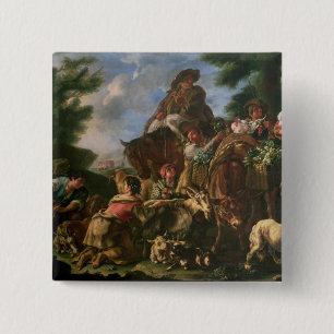 Group of shepherds with a horse 15 cm square badge