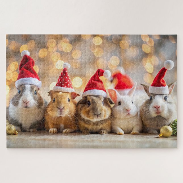 Group of small animals rabbits and guinea pigs jigsaw puzzle (Horizontal)