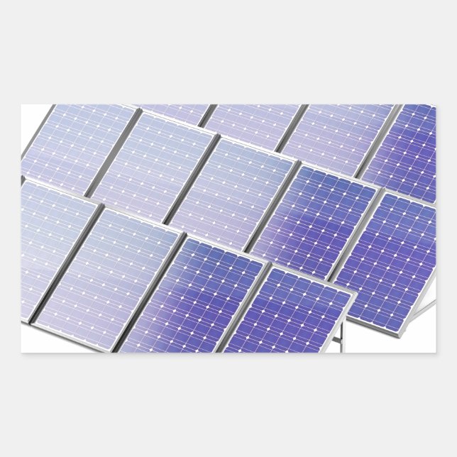Group of solar panels rectangular sticker (Front)