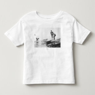 Group of Surfers in Honolulu, Hawaii Surfing Toddler T-Shirt