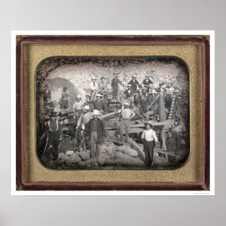 Group of Twenty-three Miners at Sluice [ca. 1852] Poster