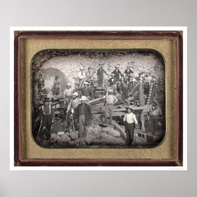 Group of Twenty-three Miners at Sluice [ca. 1852] Poster (Front)