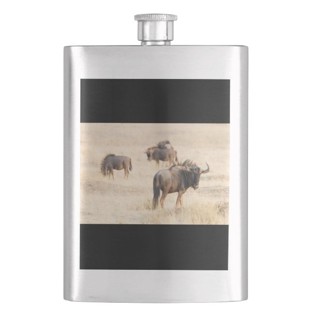 Group of wildebeest hip flask (Front)