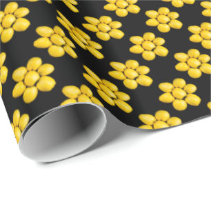 Group of yellow apples wrapping paper