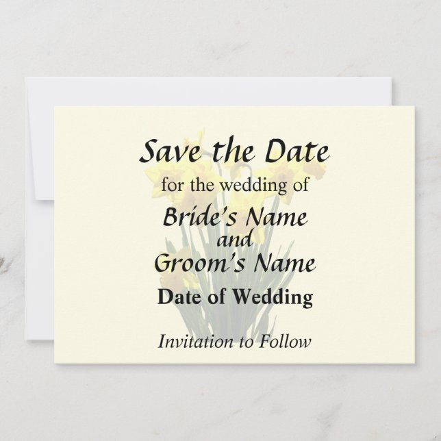 Group of Yellow Daffodils Save The Date (Front)