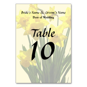 Group of Yellow Daffodils Table Number