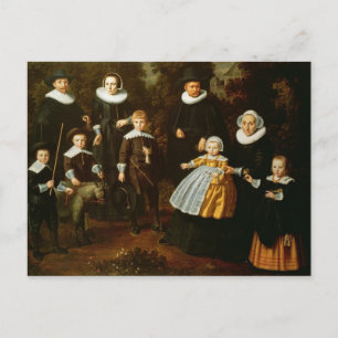 Group portrait of three generations of a postcard