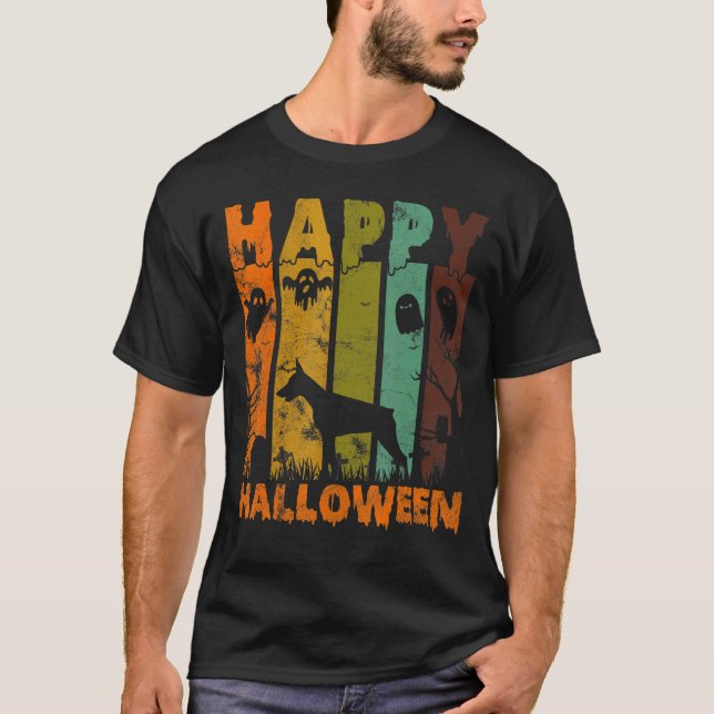 Group Pyjamas Matching Halloween Costume Retro Dob T-Shirt (Front)