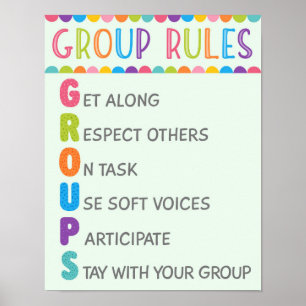 GROUP Rules Classroom Behaviour Management Poster