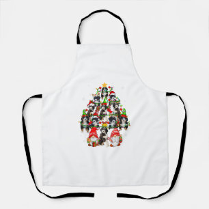 Group Santa Reindeer Elf Bernedoodles As Christmas Apron