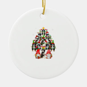 Group Santa Reindeer Elf Bernedoodles As Christmas Ceramic Tree Decoration