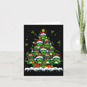 Group Santa Reindeer Elf Frogs Xmas Tree Colorful  Card
