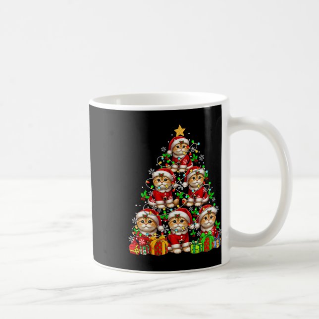 Group Santa Scottish Folds As Xmas Tree Colourful  Coffee Mug (Right)
